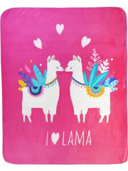 Fleecová dievčenská deka 130 x 160 cm - tmavoružová