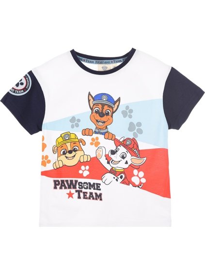 Bielo-tmavomodré chlapčenské tričko Paw Patrol