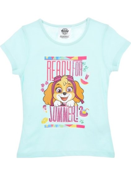 Svetlomodré dievčenské tričko Paw Patrol Skye