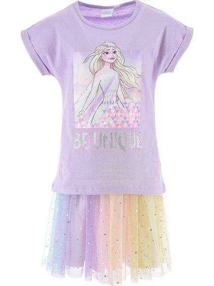 Fialový set trička a sukne Disney Frozen
