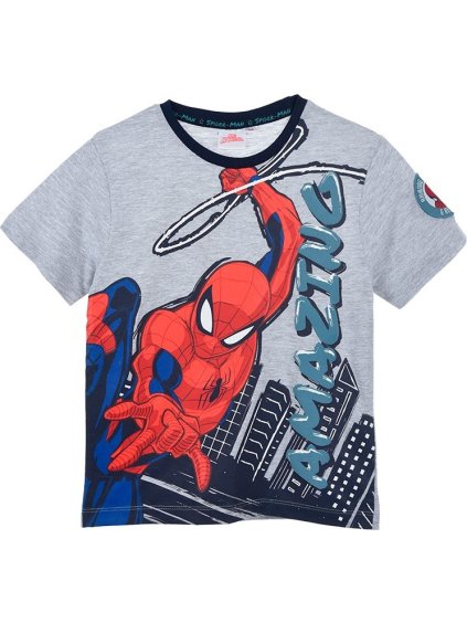 Sivé chlapčenské tričko Spider-Man