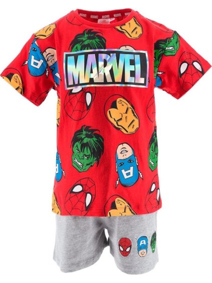 Červeno-sivá súprava s potlačou Marvel Avengers