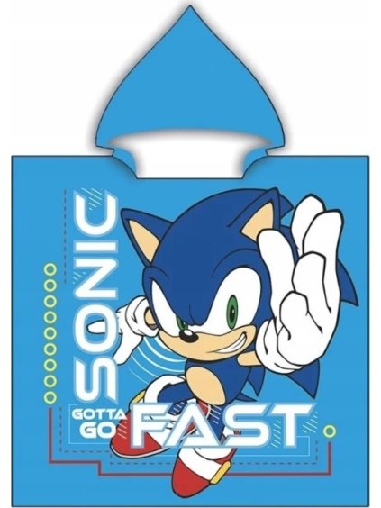 Modré chlapčenské pončo Sonic