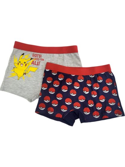 Sivo-modré boxerky Pokemon Pikachu - 2 ks