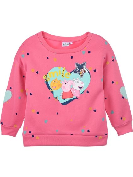Ružová dievčenská mikina s potlačou Peppa Pig
