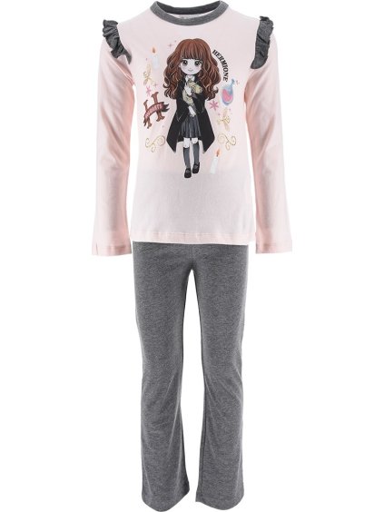 Harry Potter Dievčenské dlhé pyžamo - sivá/ružová