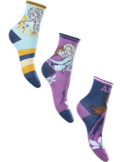 Ponožky Disney Frozen - modrá/fialová/modrá