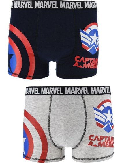 Set pánskych boxeriek Captain America - modrá/sivá
