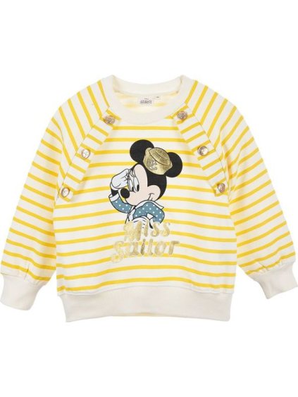 Žlto pruhovaná mikina Disney Minnie Sailor