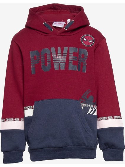 Spider-Man Mikina s kapucňou - vínová/tm.sivá