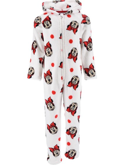 Minnie Mouse Biely fleecový overal s potlačou