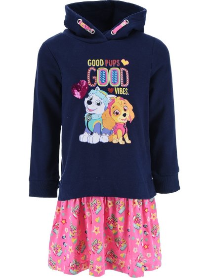 Paw Patrol Modro-ružové mikinové šaty