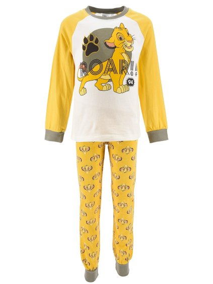 The Lion King žlto-biele chlapčenské pyžamo