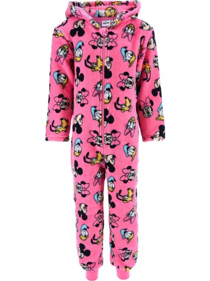 Minnie Mouse Ružový plyšový overal