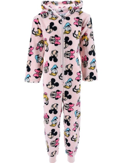 Minnie Mouse Svetloružový plyšový overal