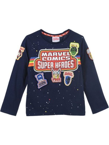 Avengers Marvel Comics Modré tričko s dlhým rukávom