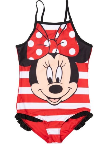 Minnie Mouse pruhované jednodielne plavky