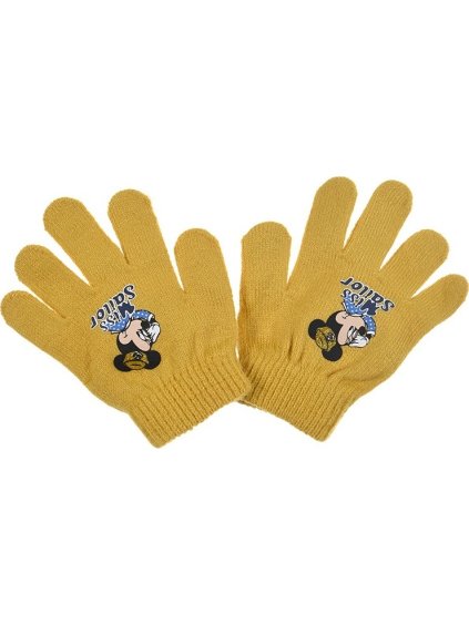 Minnie Mouse žlté dievčenské rukavice
