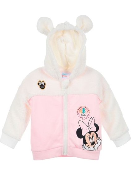 Disney Minnie Mouse Dievčenská mikina - smotanová/svetloružová