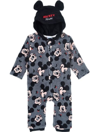 Sivý plyšový overal Disney Mickey Mouse
