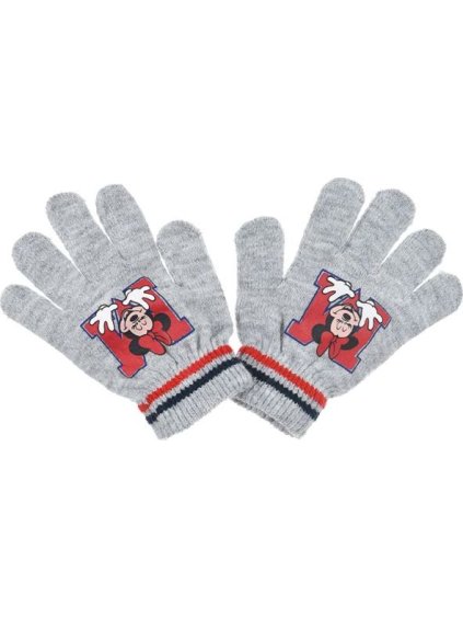 Sivé dievčenské rukavice Minnie Mouse