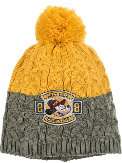 Mickey Mouse Horčicovo-khaki pletená čiapka