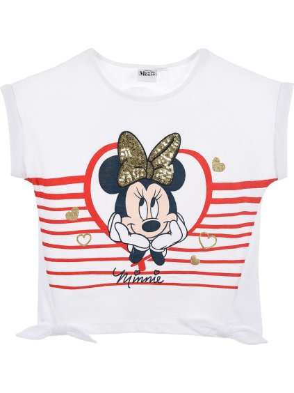 Biele dievčenské tričko Minnie Mouse
