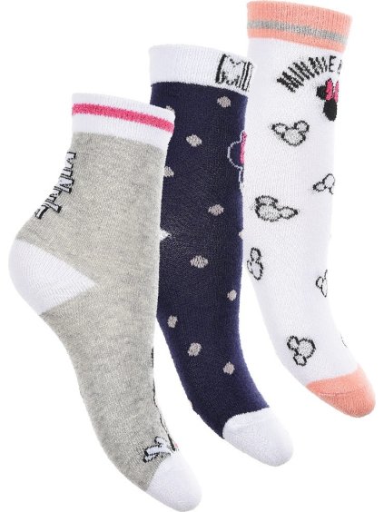 Balenie ponožiek Disney Minnie Mouse - sivá/modrá/biela