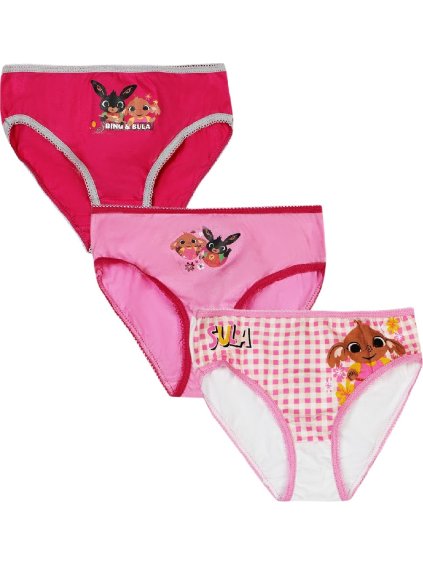 Trojbalenie dievčenských nohavičiek Bing - ružová
