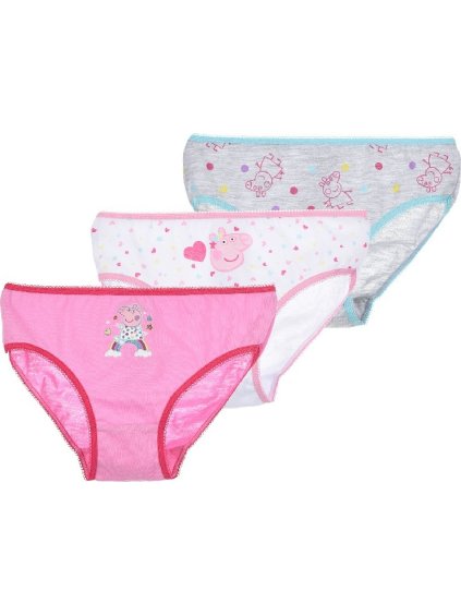 Trojbalenie nohavičiek Peppa Pig - ružová/biela/sivá