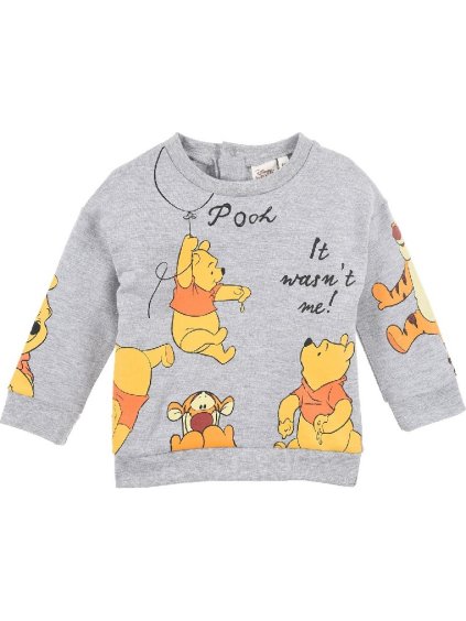 Sivá dojčenská mikina Winnie the Pooh