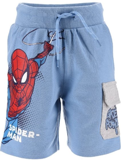 Svetlomodré šortky Spider-Man s vreckami