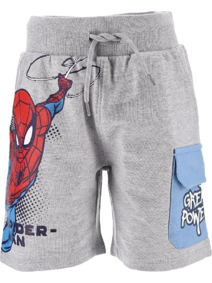 Sivé šortky Spider-Man s vreckami