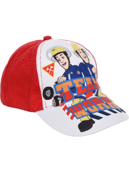 Bielo-červená chlapčenská šiltovka Fireman Sam