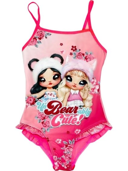 Tmavoružové jednodielne plavky Na! Na! Na! Surprise