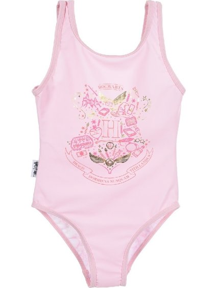 Svetloružové jednodielne plavky Harry Potter