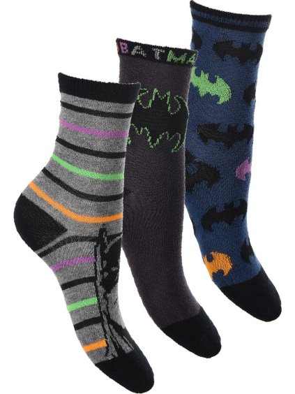 Chlapčenské ponožky Batman - sivá/čierna/modrá