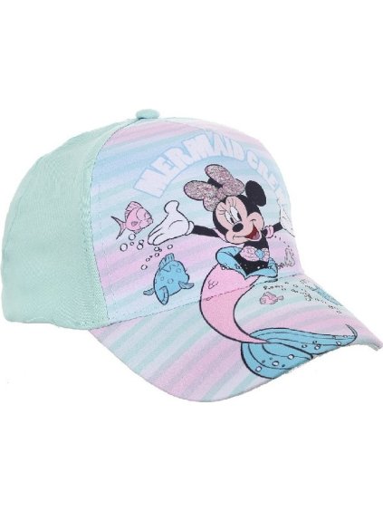 Svetlozelená dievčenská šiltovka Disney Minnie Mouse