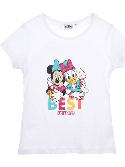 Biele dievčenské tričko s potlačou Minnie Mouse Disney