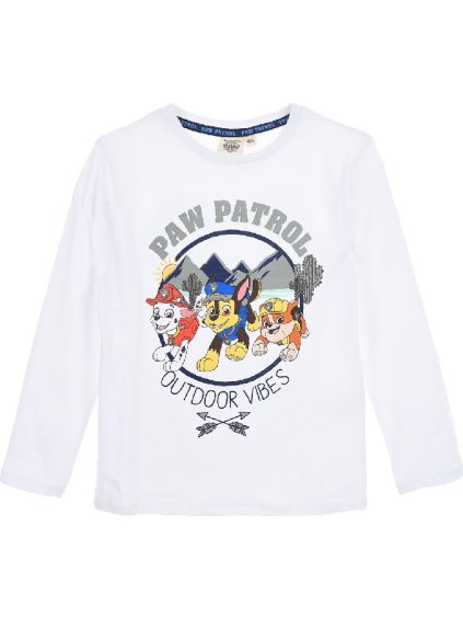 Biele tričko s dlhým rukávom Paw Patrol Outdoor Vibes