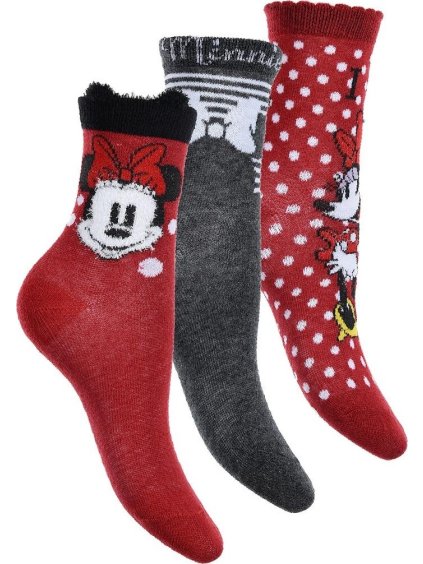 Vínovo-sivá sada ponožiek s Minnie Mouse