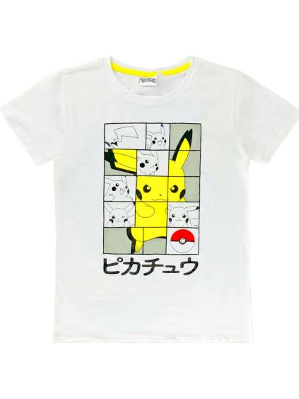 Biele pánske tričko Pokemon Pikachu