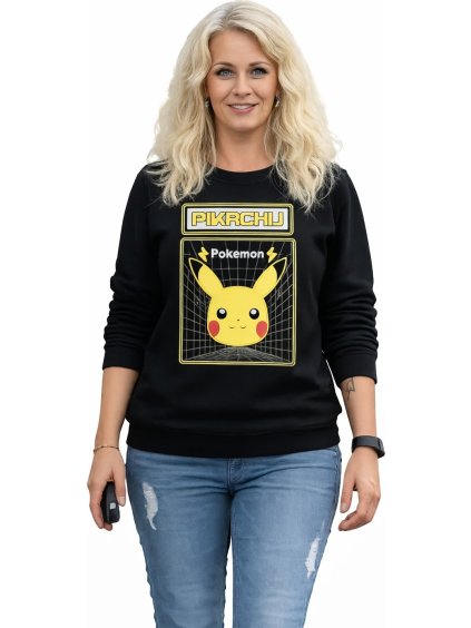 Čierna dámska mikina Pikachu Pokemon