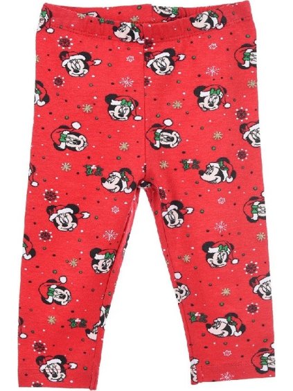Červené vianočné legínky Minnie Mouse