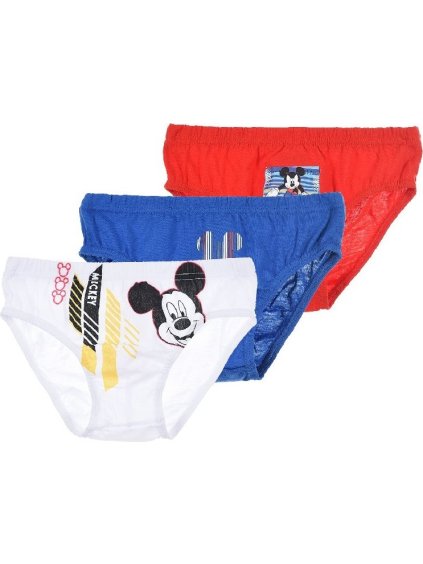 Trojbalenie chlapčenských slipov Mickey - biela/modrá/červená (Veľkosť 104/110)