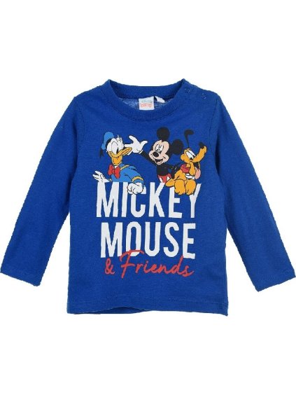 Modré tričko Mickey Mouse Disney s dlhým rukávom
