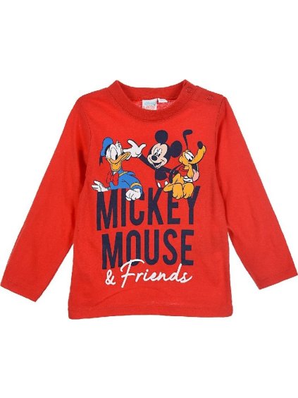 Červené tričko Mickey Mouse Disney s dlhým rukávom