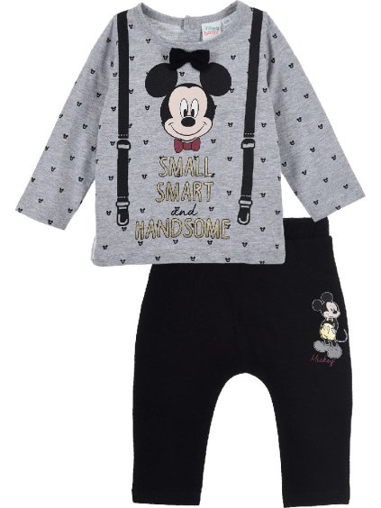 Sivo-čierna sada Mickey Mouse - Small, Smart and Handsome