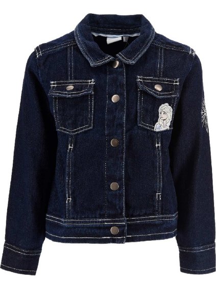 Tmavomodrá dievčenská džínsová bunda Disney Frozen