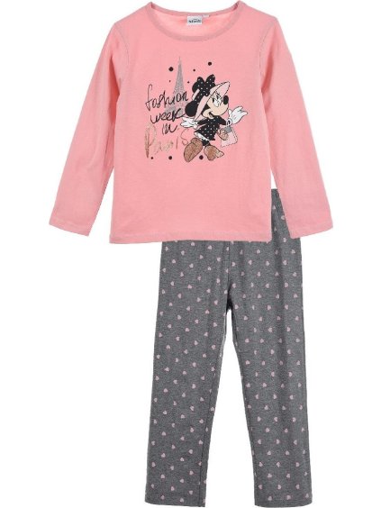 Ružovosivé dlhé pyžamo Minnie Mouse